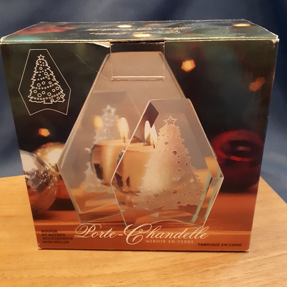 NEW Candle Holder Glass Mirror - Christmss Tree - Picture 2 of 10